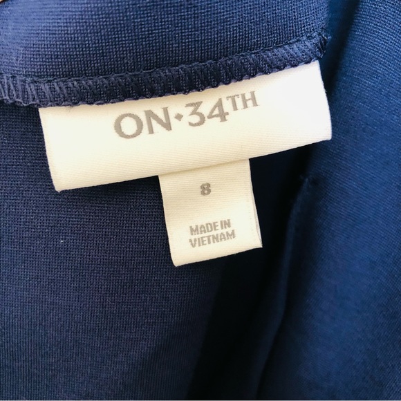 On 34th Solid Ponte Knit Blue Square Neck Mini Dress Size 8Tank Dress ps286 - Picture 7 of 8